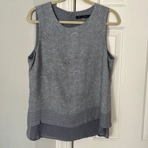 Neutral Patterned Sleeveless Top